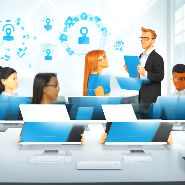 Ilustración de formación en protección de datos y tecnología digital